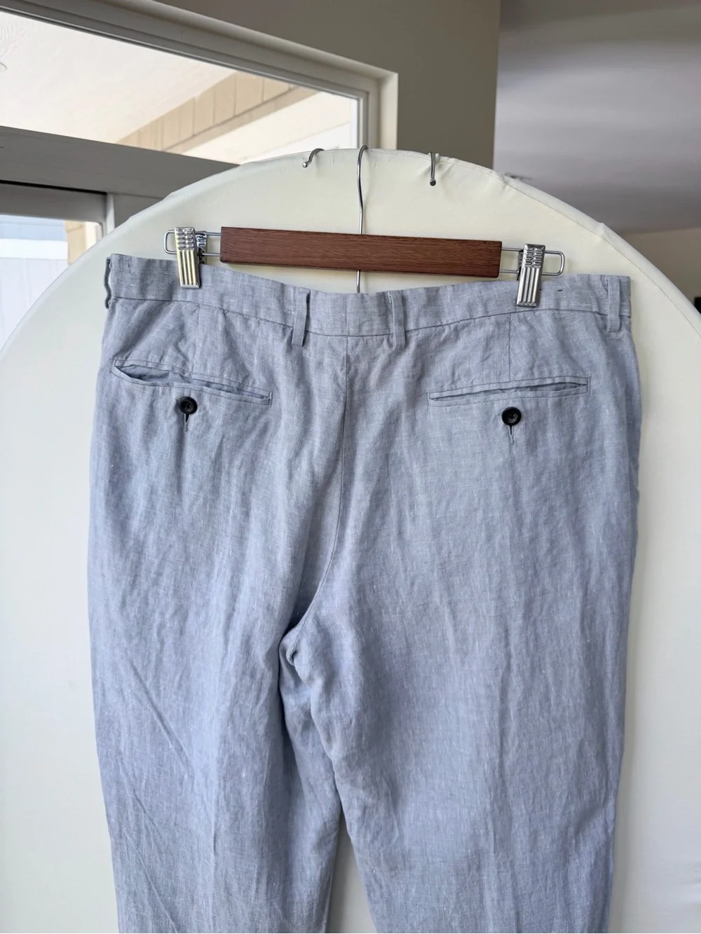 J.Crew Bowery 100% Baird McNutt Linen Dress Pants size 34x36